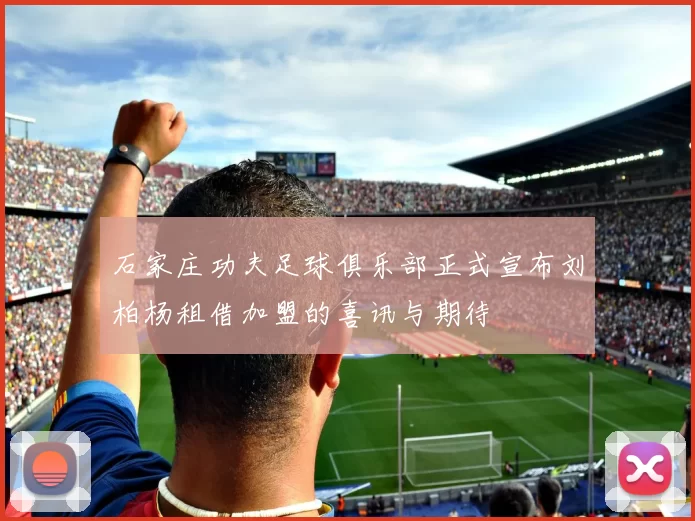 石家庄功夫足球俱乐部正式宣布刘柏杨租借加盟的喜讯与期待
